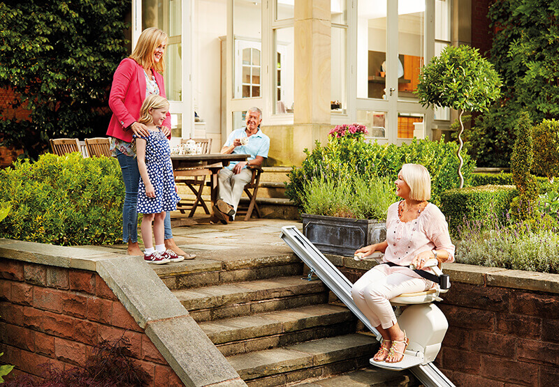 Image of Outdoor Stairlift in use